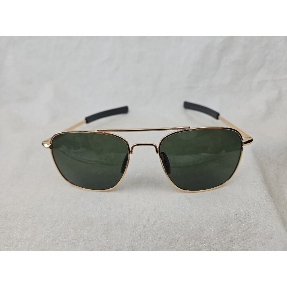 Sungait Sunglasses Aviator A285 58-48 145 Gold Metal Frames Green Polarized Lens
